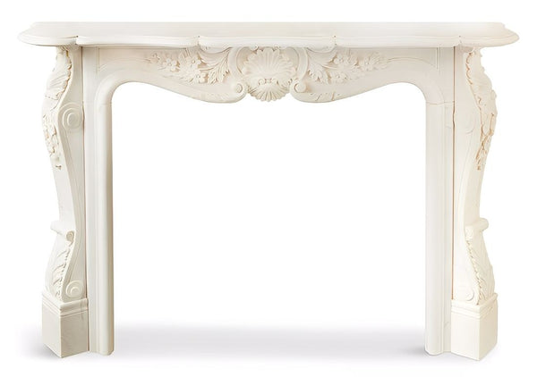 Carrara Marble Fireplace Mantel - Rococo Style – Italy, Late 19th Century.