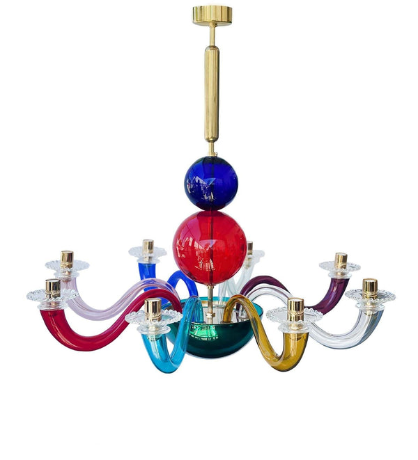 Modern Multicolor Murano Glass Chandelier by Gio Ponti for Venini, Italy, 2012.