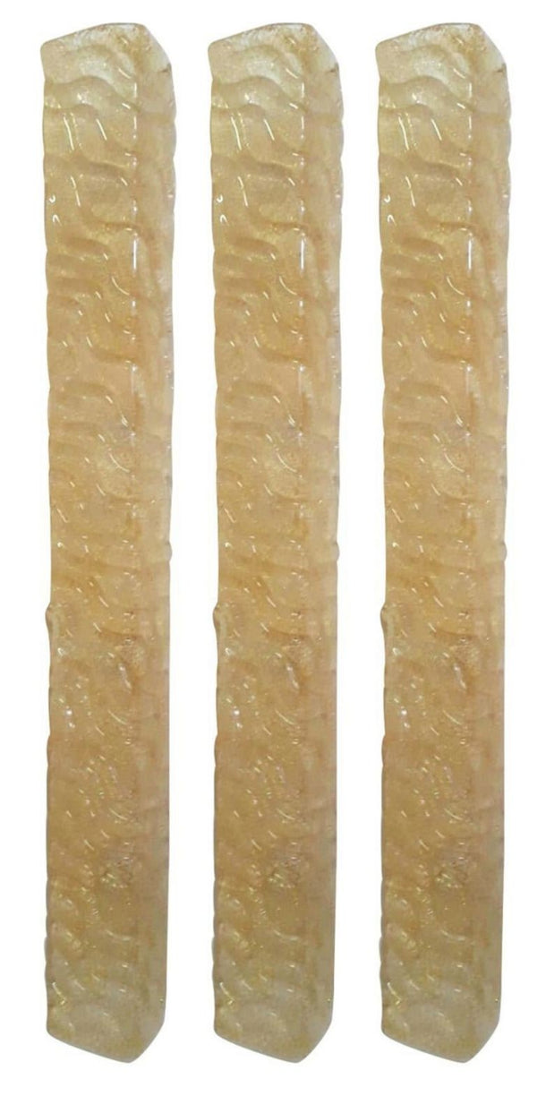 Set of Three Long Canale Amber Sconces by Barovier e Toso, Italy, 1960's.