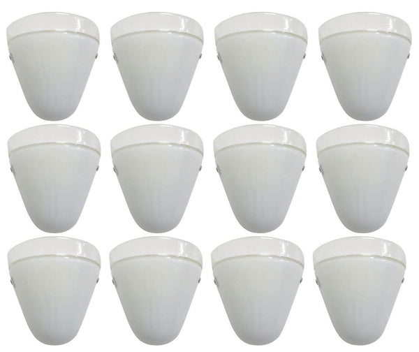 Set of Twelve Milky White Murano Glass Sconces by Leucos. Italy, 1960's.