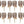 Load image into Gallery viewer, Set of Sixteen Torchere Smoky Brown Sconces by Barovier e Toso. Italy, 1950's.