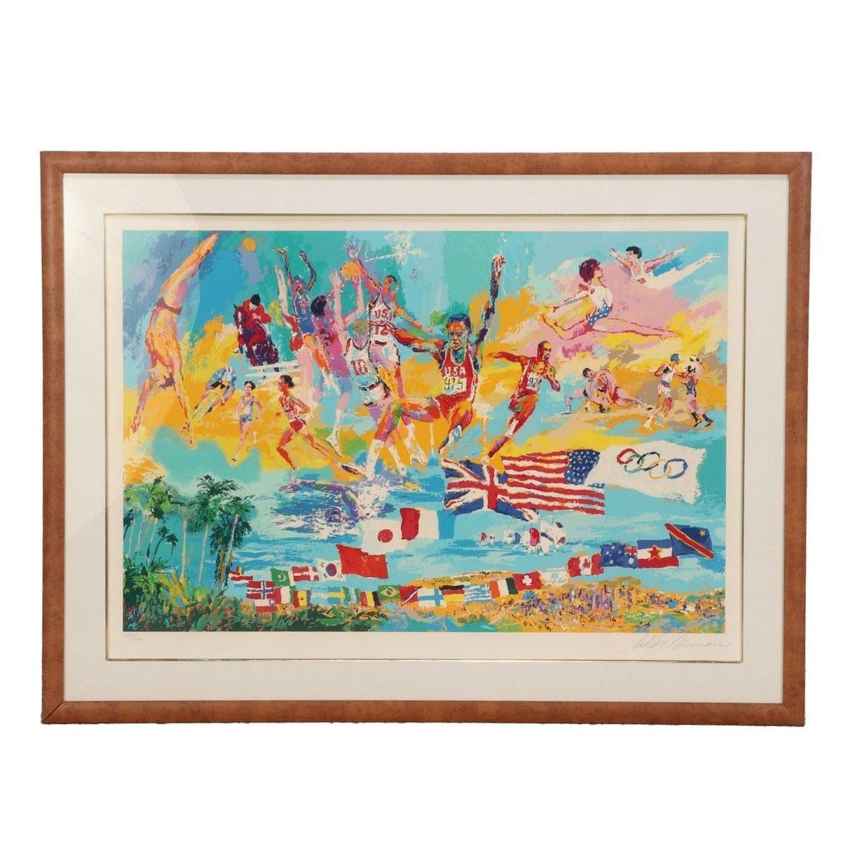 Abstract Leroy Neiman Olympics Print – Pegaso Gallery Design