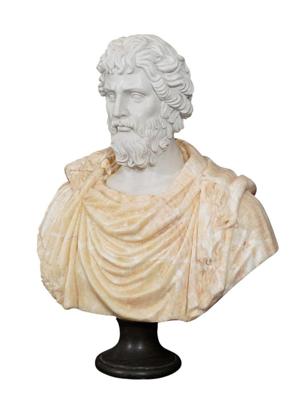 Early 20th Century Roman Emperor Septimius Severus Multicolor Marble Bust