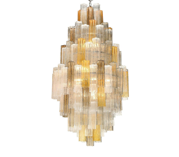 Murano "Tubi Tronchi" Glass Chandelier, Attributed to Toni Zuccheri for Venini.
