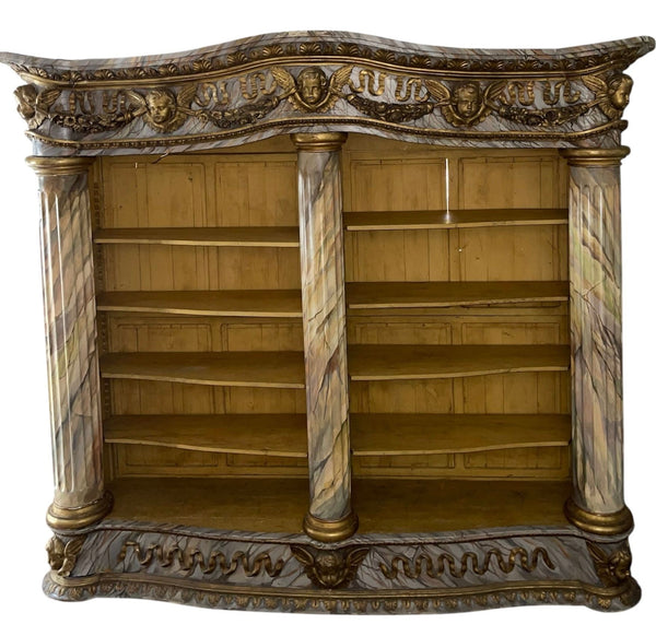 Monumental Mid-19th Century French Painted and Gilded Bibliothèque / Bookcase