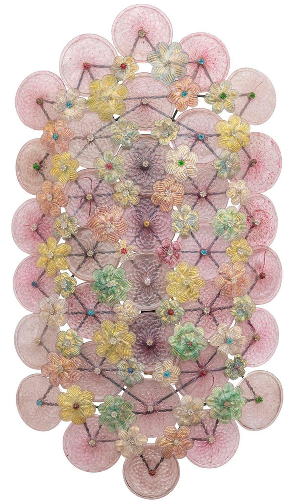 Rare Large Multicolor Millefiori Sconce by Barovier e Toso. Italy, 1960's.