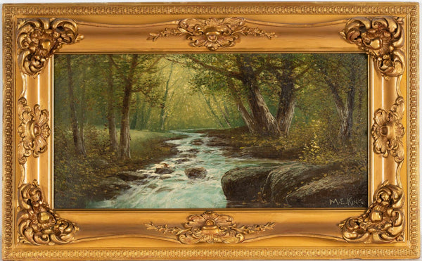 20th Century American River Landscape, Oil on Canvas by Mary Elizabeth King.