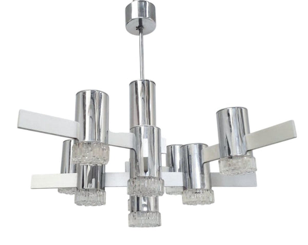 Geometric Chandelier by Gaetano Sciolari, Italy, 1970's.