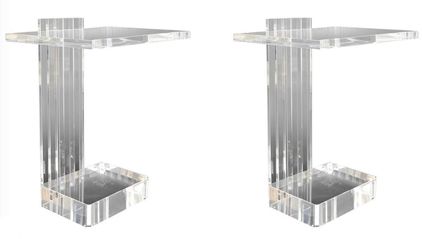 Pair of Acrylic Side Tables Designed by Les Prismatiques. U.S.A 1970's.