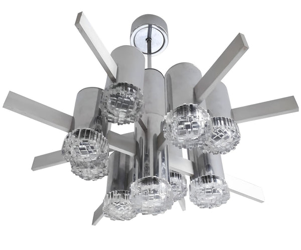 Vintage Italian Chandelier/Pendant by Gaetano Sciolari, Italy, 1970's.