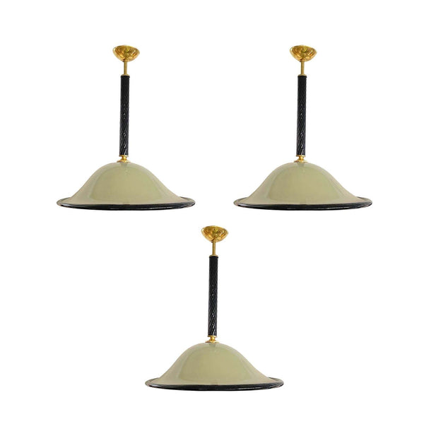 Set of Three "Sombrero" Murano Glass Chandeliers by Barovier e Toso, Italy 1970s