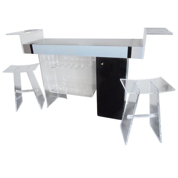Modernist Lucite Bar Set