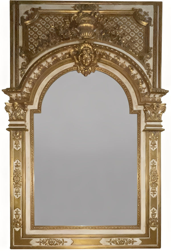 Monumental Third Quarter of 19th Century Italian Hand-Carved & Water-Gilt Mirror