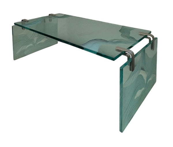 Etched Glass Coffee Table in the Style of Fontana Arte, Italy, 1960's.