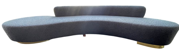 Vladimir Kagan Serpentine Sofa in Charcoal Black Fabric, U.S.A. 1970's.