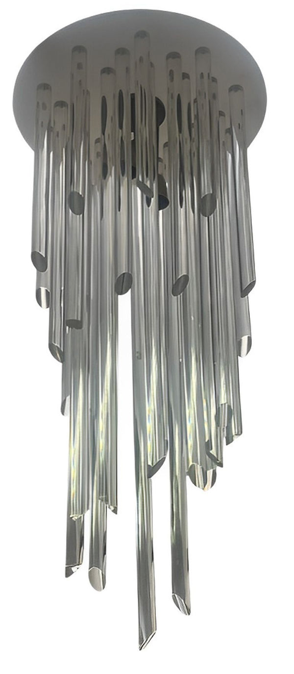 Waterfall Style Flush Mount Chandelier with Acrylic Rods. U.S.A. 1980's.