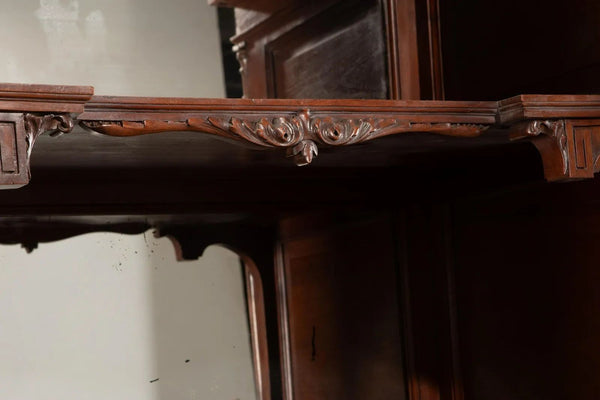 Late 19th Century Monumental French Carved Walnut Cabinet with Wedgwood Plaques