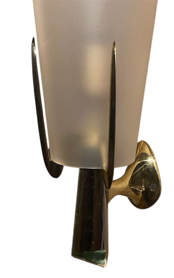 Set of Four Rare Sconces by Max Ingrand for Fontana Arte, Italy, 1959.