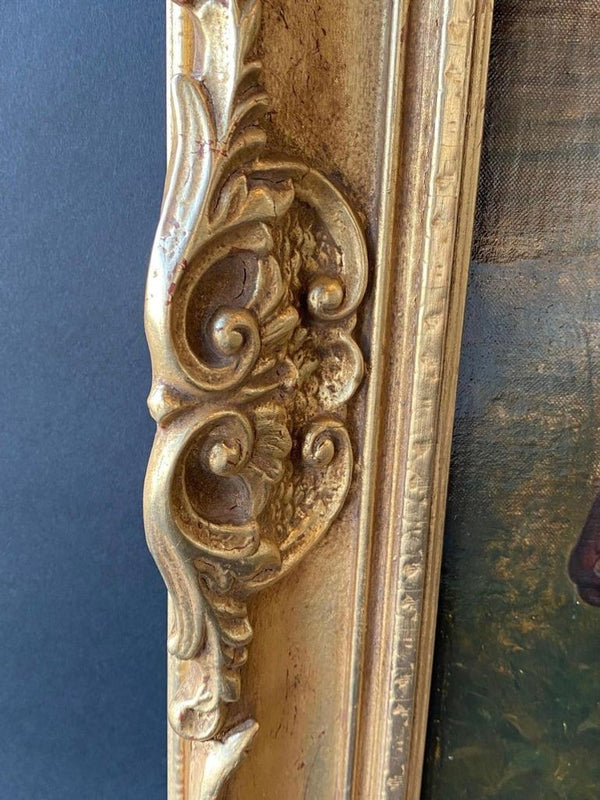 "Three Hunters by a Dovecot" by E. Tolley / Signed & Dated 1872.