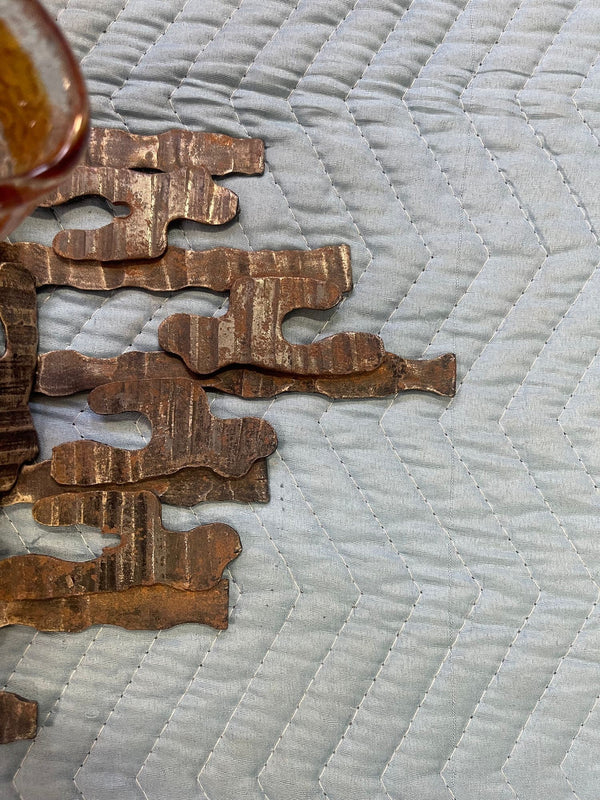 Pair of Murano Glass Sconces by Mazzega on Brutalist Metal Frames. Italy, 1970's