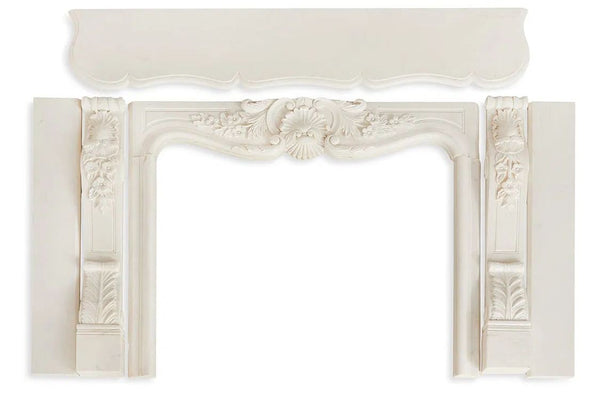 Carrara Marble Fireplace Mantel - Rococo Style – Italy, Late 19th Century.