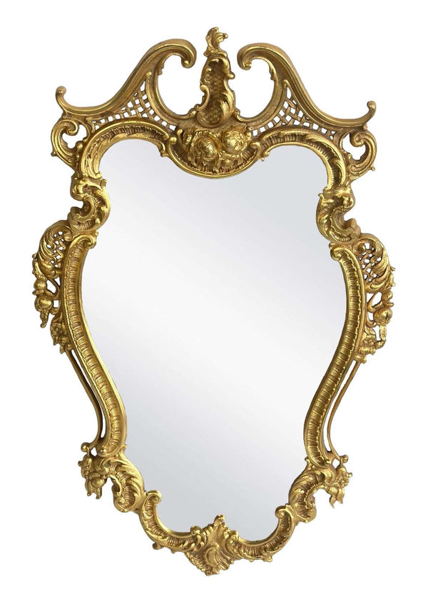 Pair of Early 20th Century Louis XV Style D'ore Bronze Mirrors