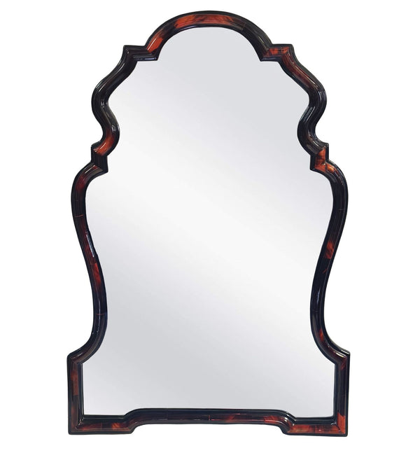 Pair of Chippendale Style Red Horn & Resin Wall Mirrors. U.S.A. 1980's.