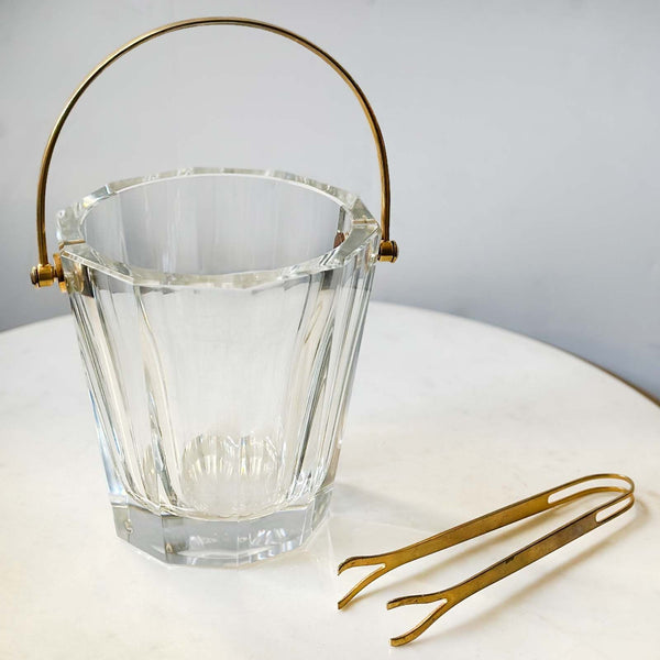 Cut Crystal & Gold-Plated Gilt Metal Baccarat Ice Bucket
