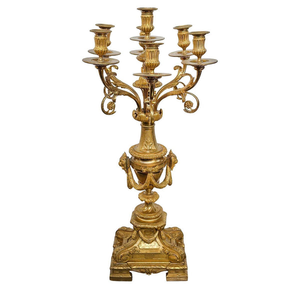 Pair of French Late 19th Century Bronze D'ore Candelabras