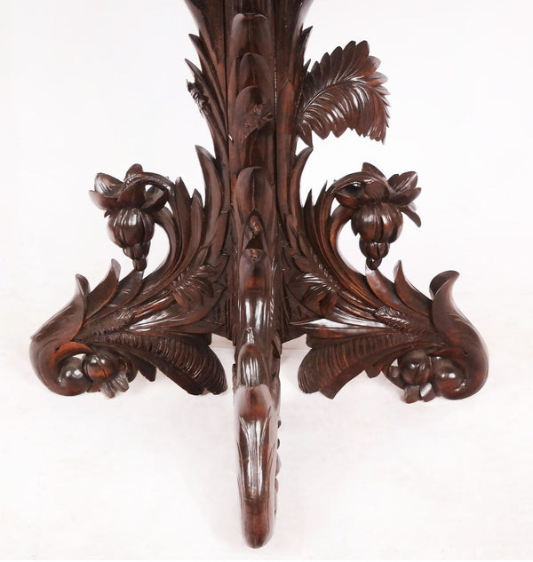 French 19th Century Carved Walnut Center Table