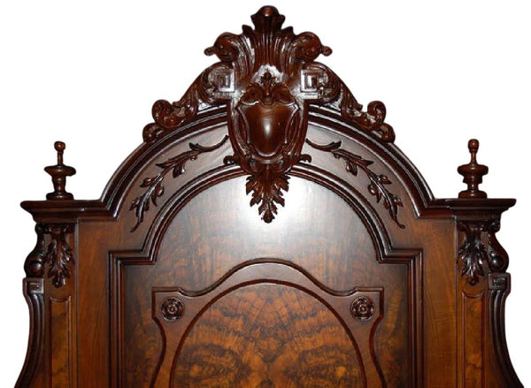 19th Century American Victorian Walnut & Burl Sideboard with Marble Top