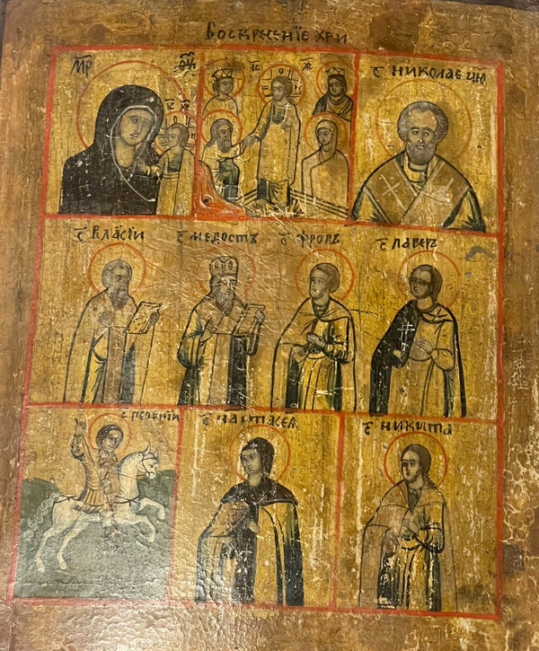 19th Century Russian School Icon with Three Registers
