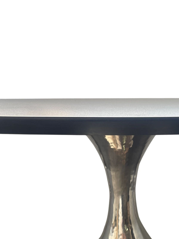 Julian Chichester Dakota Oval Table w/ Metal Base & Marble Top. England, 1990's.