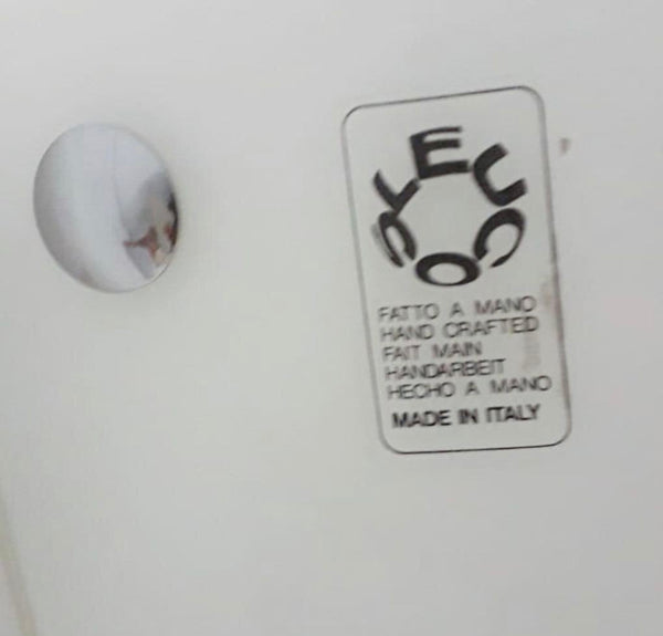 Set of Twelve Milky White Murano Glass Sconces by Leucos. Italy, 1960's.