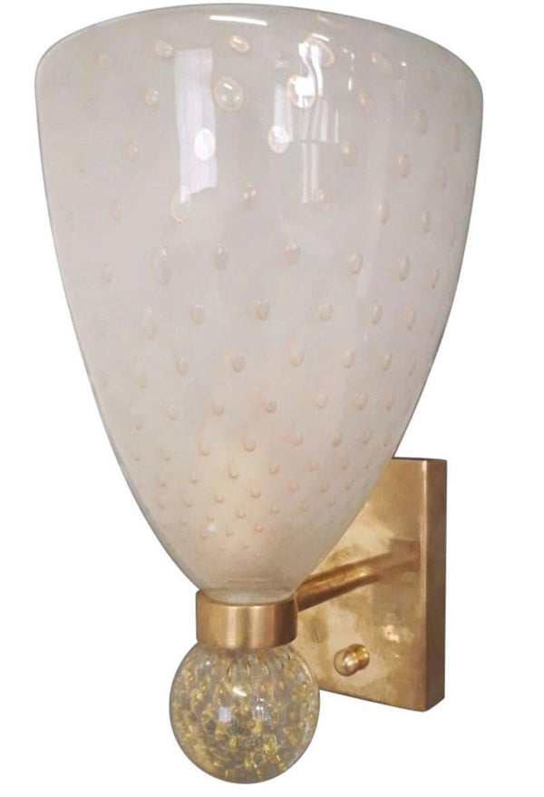 Pair of Bollicine Murano Glass Coppa Sconces. Italy,1970's.