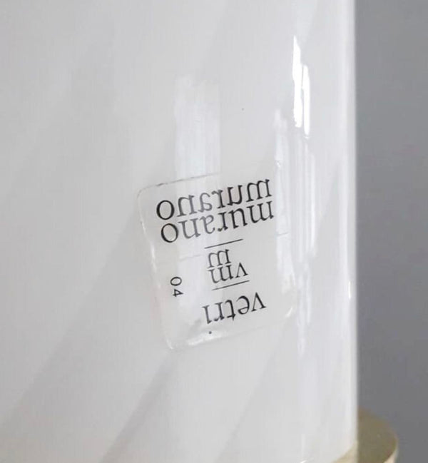 Set of Twelve Milky White "Murano Vetri 04" Cylinder Sconces. Italy, 1960's.