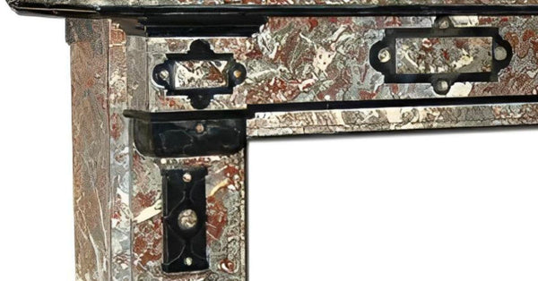 Early 20th Century French Breccia Violetta Marble Fireplace Mantel
