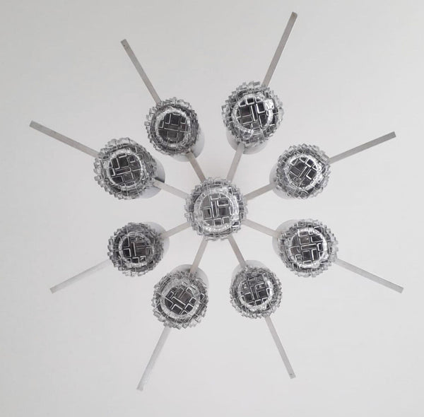 Vintage Italian Chandelier/Pendant by Gaetano Sciolari, Italy, 1970's.