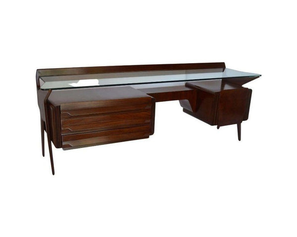 Mid-Century Italian Walnut & Rosewood Vanity Console by Carlo De Carli. 1950's.