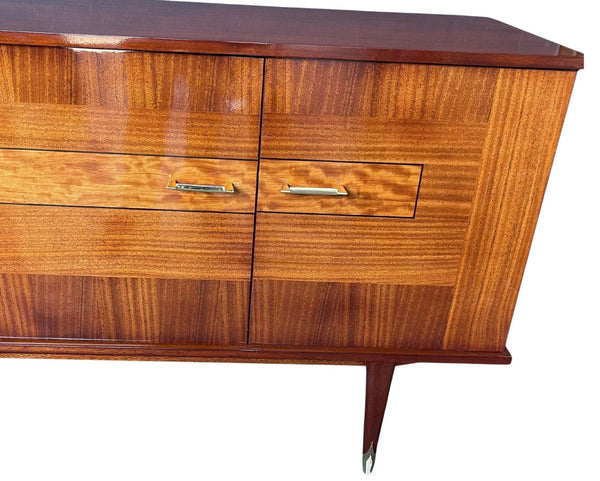 Beautiful Newly Refinished French Mahogany Sideboard/Credenza, Circa 1960's.
