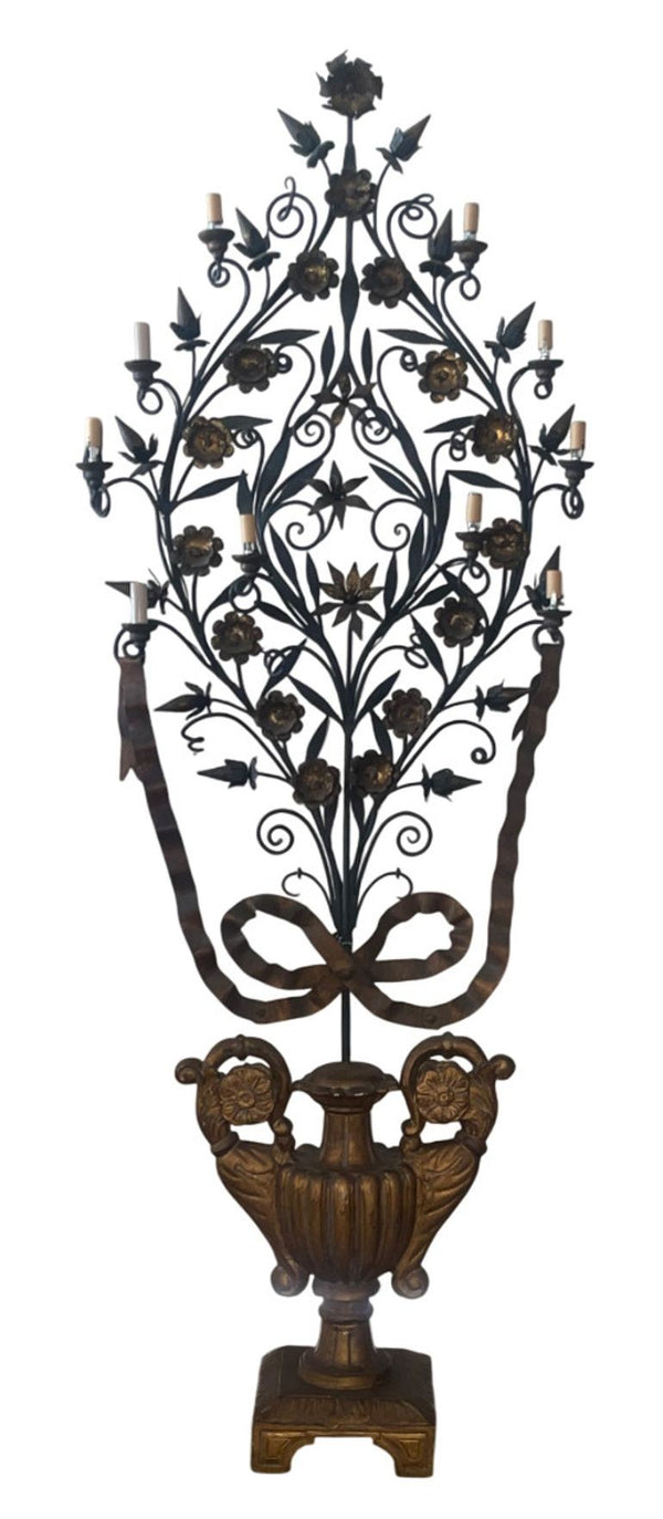 Monumental Pair of Italian Girandoles (Tree‑Form Candelabra) Mid‑20th Century.