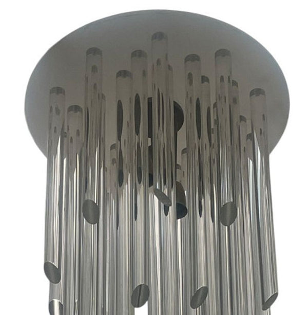 Waterfall Style Flush Mount Chandelier with Acrylic Rods. U.S.A. 1980's.