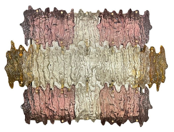 Rare Murano Glass Sconce or Flush Mount Designed by AV Mazzega. Italy, 1960's.