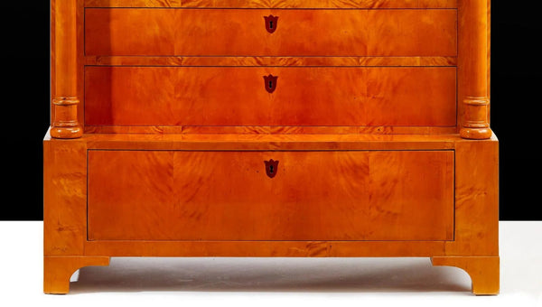 19th Century Biedermeier Secretary Desk in Maple Burl