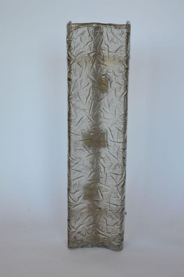 Set of Three Smoky Murano Glass Sconces Designed by Mazzega, Italy, 1960's.