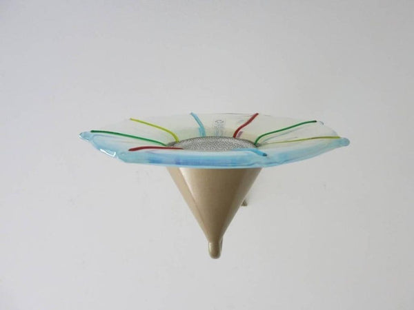 Set of Four Multicolor Murano Glass Wall Sconces by Leucos, Italy, 1970's.