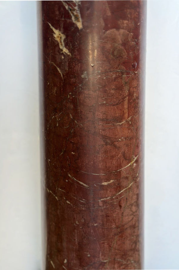 Pair of French Rouge Griotte Marble & D'ore Bronze Pedestals