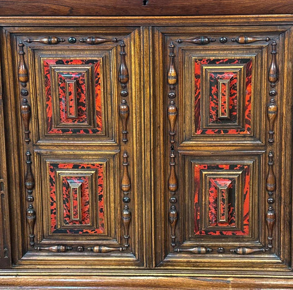 English 19th Century Frieze Cabinet w/Tortoiseshell Panels