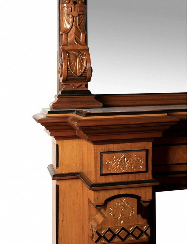 Victorian Renaissance Revival Mantel & Pier Mirror. U.S.A. Late 19th Century.