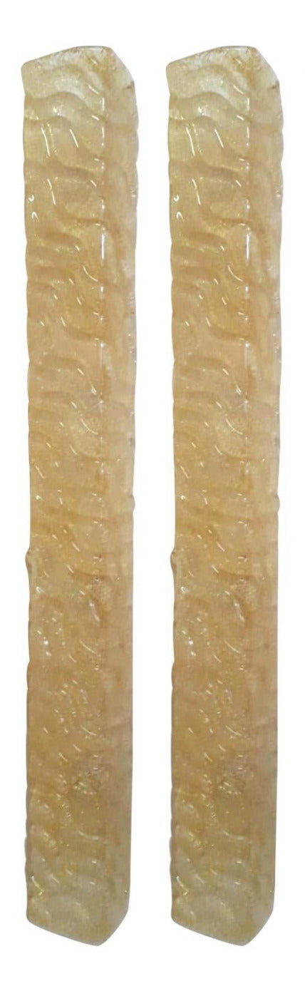 Set of Three Long Canale Amber Sconces by Barovier e Toso, Italy, 1960's.